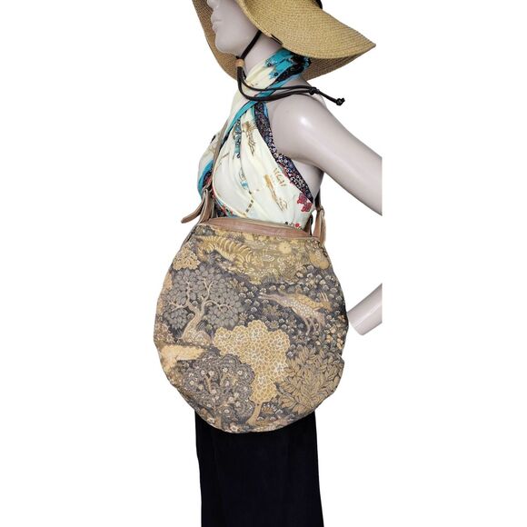 Vintage Daffodil Fantasy Nature Forest Tapestry Jacquard Hobo Shoulder Bag Purse - Picture 5 of 9